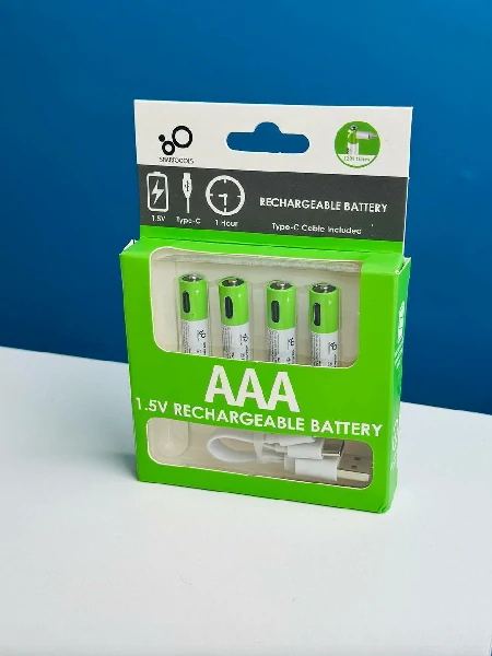 USB রিচার্জেবল AAA ব্যাটারি ৪ প্যাক