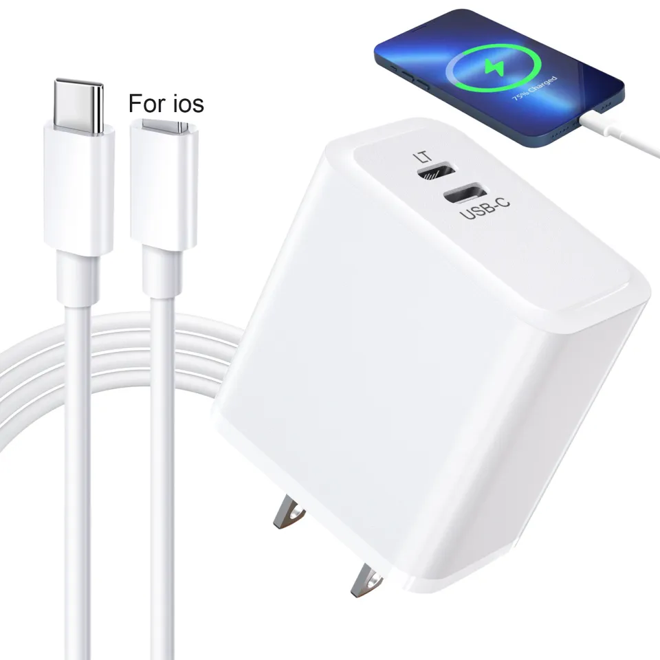 ডুয়াল পোর্ট ২০W USB-C + Lightning ফাস্ট চার্জার